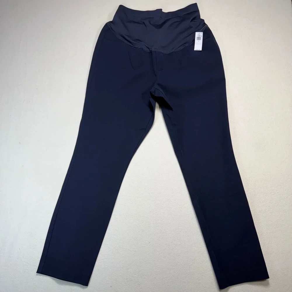 Old Navy Maternity Full Panel Straight Leg Navy Blue Dress Pants Size 14 NWT